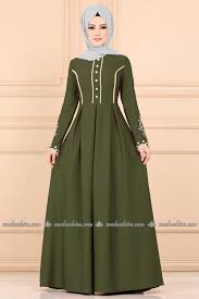 Modaselvim Elbise Biye Detayli Pileli Elbise 648l263 Haki Kiyafet Elbise Elbise Modelleri