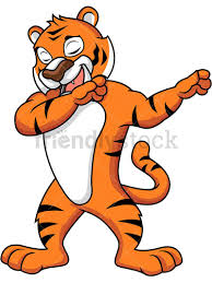 Dabbing Tiger Cartoon Vector Clipart Friendlystock Cartoon Tiger Tiger Illustration Cartoons Vector