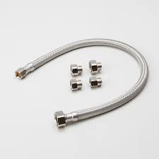 The Plumber'S Choice 1/2 In. Ips X 3/8 In. Compression X 20 In. Braided  Faucet Supply Connector (2-Pack) Nl-27120-2 - The Home Depot