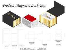 Download Rigid Magnet Box Template 3d Mockup With Dieline Canstock