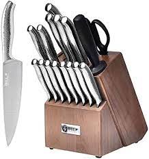 Slice and dice with premium kitchen knives from catch. Kitchen Knife Set Bill F 18 Pieces Knife Set With Wooden Block And Sharpener Stainless Steel Kitchen Knives And Scissors Block Set Block Sets Amazon Com Au