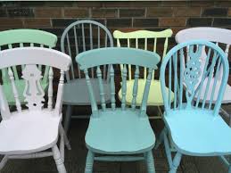 6 Custom Painted Mix And Match Wooden Chairs Set Of 6 Painted Mismatched Dining Chairs Chalk Painted Farmhouse Chairs Dining Chair Makeover Dining Chairs