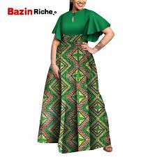 Plus Size Party Dress African Dresses For Women New Bazin Riche Style African Clothes Graceful Lady Print Wax Clothing Wy5564 Africa Clothing Aliexpress In 2020 African Dresses For Women African Fashion
