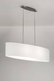 sierlijke 2 lichts hanglamp met ovalen stoffen kap 100cm de kap is wit en heeft een witte binnenkant lamparas de techo casa iluminacion lamparas colgantes