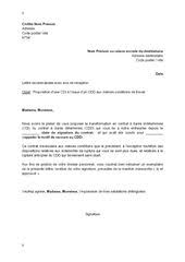 Lettre De Proposition D Un Cdi A L Issue D Un Cdd Aux Memes Conditions De Travail Modele De Exemple De Lettre Lettre De Motivation Emploi Modeles De Lettres