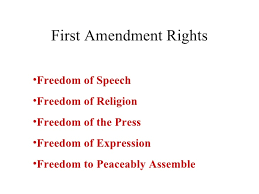 The 1st amendment extends the liberty of free speech to the media by citing freedom of the press as a fundamental right of american citizens. First Amendment Rights Printer Friendly