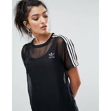 Adidas Originals Black Midi Dress With Sheer Mesh Overlay 32 Liked On Polyvore Featuring Dresses Short Sleeve Jer In 2020 Clothes Clothes Design Black Midi Dress
