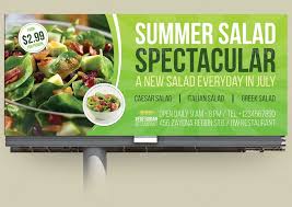 Salad Restaurant Billboard Template Salad Restaurants Vegan Fast Food Restaurant Advertising