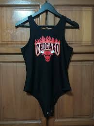 Fashionnova Nba Chicago Bulls Black Bodysuit Women S Fashion Tops Sleeveless On Carousell