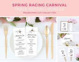 Bundle Melbourne Cup Table Setting Template Derby Menu Place Cards Tent Cards Table Number Table Decor Editable Instant Download In 2020 Kentucky Derby Party Decorations Derby Party Decorations Printable Set