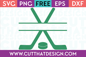 Download Free Svg Hockey Stick And Puck Split Monogram Design Cut That Design