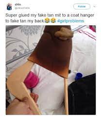 Let me know does it worked. Tanning Addicts Are Applying Fake Bake On Their Backs With Coat Hangers In A Genius New Trend