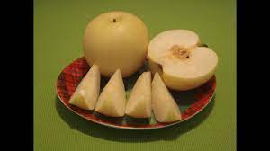 Firm, white crisp juicy flesh and a sweet, yet tart flavor. Asian Pear How To Eat An Asian Pear Youtube