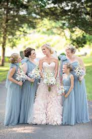 Romantic Blush And Blue Nashville Wedding Every Last Detail Blush Wedding Gown Tulle Bridesmaid Dress Bridesmaid Dresses Plus Size