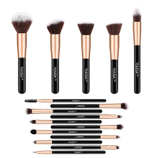 The shape, bristle texture and bristle length of a makeup brush are designed specifically for the type of makeup for the application. Makeup Brush Set Yuuga 16pcs Premium Synthetic Foundation Brush Blending Face Powder Blush Concealers Eye Shadows Make Up Brushes Kit With Pu Leather Bag Rose Gold 16pcs Amazon In Beauty