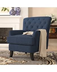 Richly covered in oxblood leather with tufting detail and nail head trim. Amazing Deal On Megan Armchair Upholstery Color Navy Blue