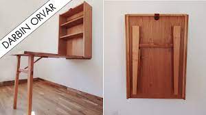 The stylish chalkboard cabinet door easily folds down neatly and compactly into a convenient workspace that is. Building A Gorgeous Fold Up Table Wall Mounted Drop Down Desk Space Saving Youtube
