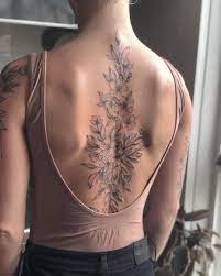 Vanessa On Instagram Swipe To See The Full Spine Thank You Jess For Sitting Like A Total Champ And Prese In 2020 Spine Tattoos For Women Tattoos Floral Back Tattoos