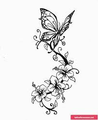 Flowers And Butterfly Tattoo Template Women Butterfly With Flowers Tattoo Butterfly Tattoo Designs Flower Tattoo Designs