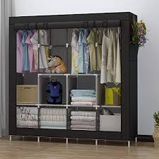 Blue green side button a line skirt women plus. Udear Portable Closet Large Wardrobe Closet Clothes Organizer With 6 Storage Shelves 4 Hanging Sections 4 Side Pockets Black Pricepulse