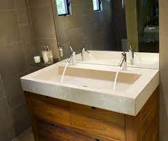 Visit vintagetub.com today for free shipping on your next purchase! Modern Double Trough Sink From J Aaron Large Bathroom Sink Trough Sink Bathroom Concrete Vanity