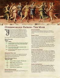 Otherworldly Patron The Muse 1 0 Dungeons And Dragons Homebrew Warlock Dnd D D Dungeons And Dragons