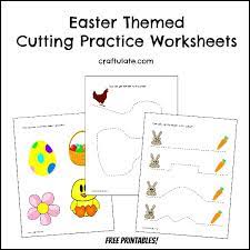 Carefully cut along the lines. Easter Cutting Practice Worksheets Craftulate
