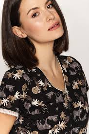 Dámská bavlněná noční košile Elisabeth černá