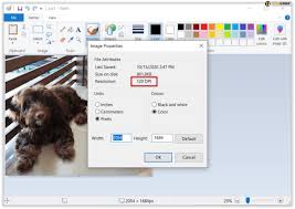 Select file from the top menu and then properties. How To Change The Dpi In Ms Paint