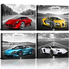 Shop unique custom made canvas prints, framed prints, posters, tapestries, and more. Car Poster Decor Black And White Wall Art Framed Car Art For Men Boys Bedroom Decor Sports Posters Landscape Office Room Decor Gift For Teen Boys Ready To Hang Buy Online In