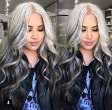 Blonde To Black Ombre Grey Hair Looks Black Hair Ombre Ombre Hair Color