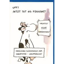 Hochzeitstag werden nach edelmetallen wie nickel und werkstoffen, zum beispiel stahl und keramik, benannt. Geburtstagskarte Nachtraglich Witzig Geburtstag Vergessen Kuh