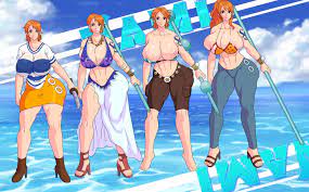 Xbooru - big breasts breasts cleavage jay-marvel nami nipples one piece |  625814