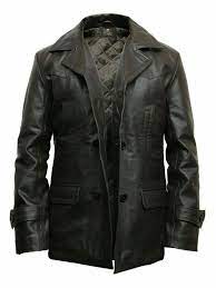 Dr Who German World War Marine 3 4 Black Bomber Men S Leather Jacket Long Coat Fashion Clothin Mens Leather Coats Leather Jacket Men Mens Leather Jacket Long