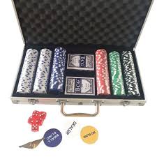 New Portable 300 Chips Poker Dice Chip Set Texas Hold Em Cards Aluminum Case Poker Chips Poker Chips Set Poker Set