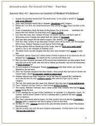 Reconstruction The Second Civil War Video Cloze Worksheets Civil War Vocabulary Worksheets Civilization
