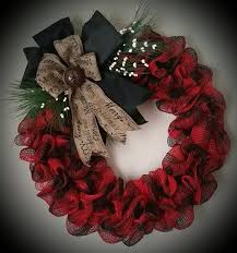 Black And White Checkered Ribbon Wreath Buffalo Plaid Deco Mesh Wreath Christmas Mesh Wreaths Deco Mesh Christmas Wreaths Christmas Mesh Ribbon Wreath