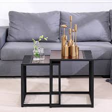 Its sleek design will make you want to make. Side Table Modern Minimalist Table Set 2 Pcs Coffee Table Metal Square Table Lazada Singapore