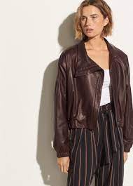 Vince Asymmetrical Leather Jacket Black Cherry Xs Leather Jackets Women Asymmetrical Leather Jacket Leather Jacket