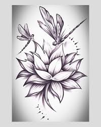 Water lilies are a beautiful flower seen in ponds. I Would Love To Add Dragonflies Like This To My Lotus Dragon Tattoos Tattoo Dragonfly Tattoo Design Lotus Flower Tattoo Design Lotus Tattoo Design