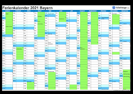 Kalender 2021 zum ausdrucken kostenlos. Ferien Bayern 2021 2022