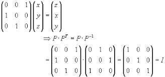 Generalized permutation matrix — in mathematics, a generalized permutation. Orthogonalitat Und Orthonormierte Basen
