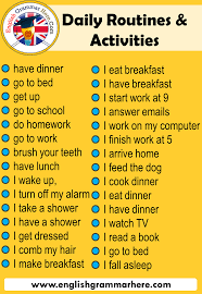Daily Routines In English English Grammar Here Daily Routine In English English Phrases Learn English Words