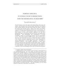 Pdf North Carolina Juvenile Court Jurisdiction And The