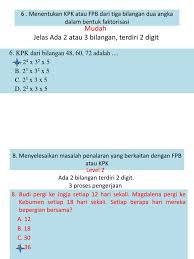Video ini menentukan kpk dan fpb dalam bentuk faktorisasi prima matematika kelas 4. 1 Kpk