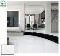 600x600 Super White Polished Surface Porcelain Tiles Low Water Absorption  White Color Whiteness 53 Degree Double Loading Tiles