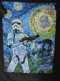Grogu, affectionately known as baby yoda, is portrayed in an artistic style reminiscent of van gogh's famous the starry night across this fun star wars tank. Star Wars Starry Night L T Shirt Cotton Gem