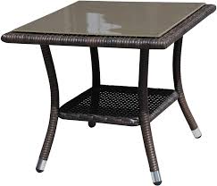 Just top with a tray and set out accents or snacks. Buy Patiorama Outdoor Aluminum Frame Square Glass Top Wicker Coffee Table Espresso Brown Online In Vietnam B071jlv2k2