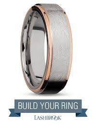 Cobalt Chrome Rose Gold Edges Mens Wedding Ring Sku Cc7fge21edge 14kr Distressed Polis Mens Wedding Rings Rose Gold Mens Wedding Band Wedding Rings Rose Gold