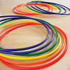 A loop is a curved or circular shape in something long, for example in a piece of string. 1